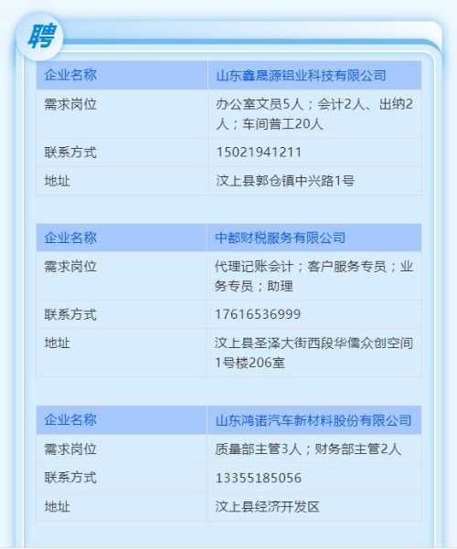 汶上县最新招聘，友情与工作的和谐交响会